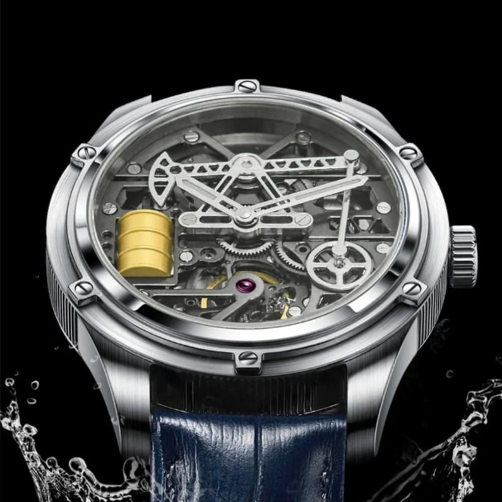 PINDU Miyata 8215 Mechanical Watch: Sapphire Mirror, Waterproof, Luminous, Oil Well Business Men Wristwatch